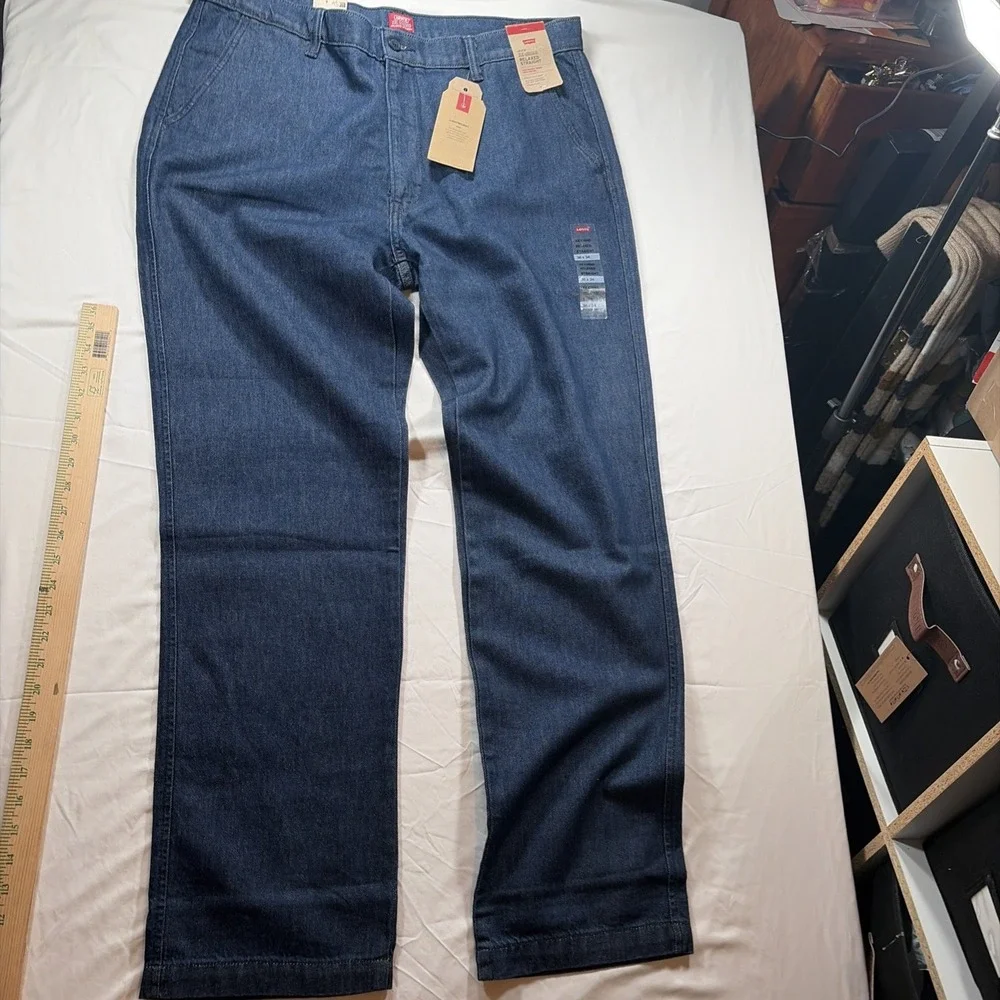 Levi's XX Chino Relaxed Straight Pants Men's 36x34 Blue Lightweight Stretch New
